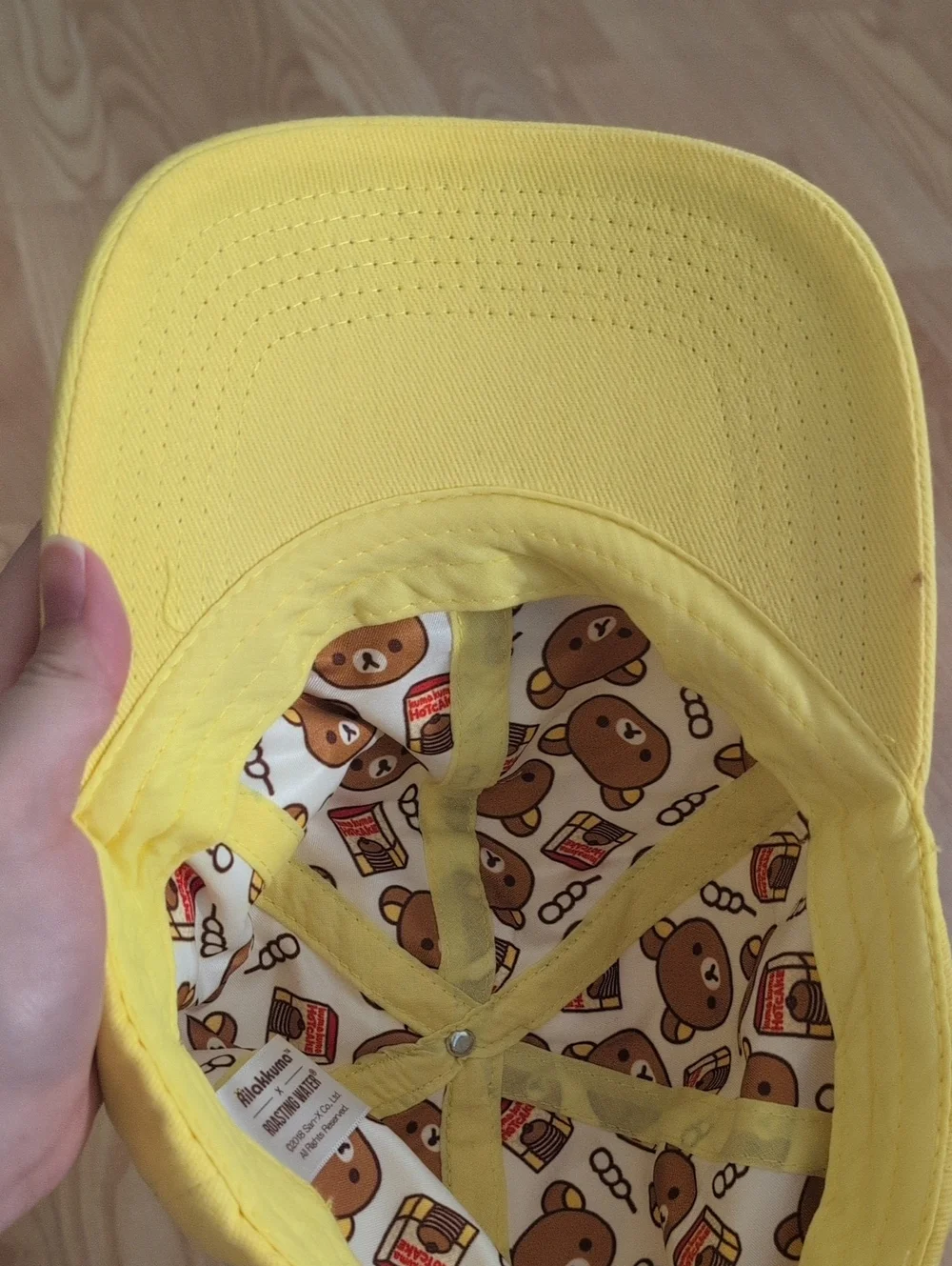 Rilakkuma x Roasting Water Yellow Cap With Embroidered Rilakkuma OS NWOT
